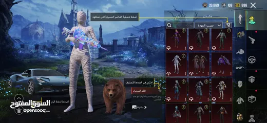  20 حساب ببجي نادر جدآ جميع مميائات + اسحلة كل لبسة ممياء وهناك كثير من بكجات مثل بكج سيارات