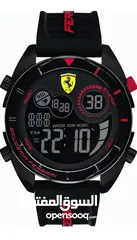  2 ساعة فيراري Ferrari watch ساعة ديجيتال للرجال من بمينا اسود وسوار سيليكون اسود سكوديريا فيراري، 8307