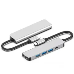  1 Multi Port 5 in 1 Type C Docking Station USB C HUB Type-C to HDMI/USB3.0*3
