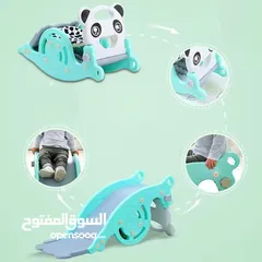  7 لعبة 3 في 1 هزازة وزحليقة وكرة سلة تصميم مضاد للانقلاب سهل التركيب مناسبة لعمر 1-5 سنوات امان كامل