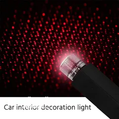  10 وصلة اضاءه ليزر نقاط حمراء او  بنفسجيه على مدخل usb داخل السياره او المنزل مرنه بالتحكم بتوجيه الاضا