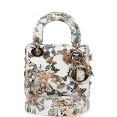  4 Christian Dior Micro Lady Dior with Small Trunk Multicolor Embroidered Calfskin Light Gold Hardware