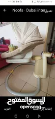  1 A 4 year old baby swing used but it works well. It works with electricity and it has a transformer f