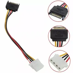  6 sata power male - 4 pin female cable
