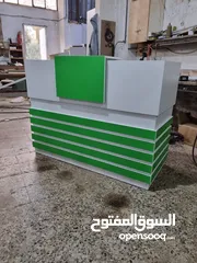  6 كاونتر استقبال 160سم عمق 60سم مع ادراج معلقه إمكانية اختيار اللون والقياس والتوصيل مجاني خلال يومين
