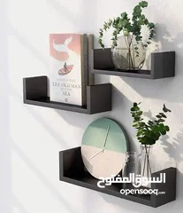  7 رف خشب شاشه ومطبخ وحمام وديكور حائط وستاند مكياج وجلاتين وغيره