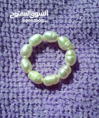  1 خاتم لؤلؤ حقيقي مزارع قياس مرن