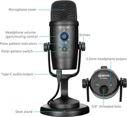  7 مايك تسجيل من براند بويا الأصلي الاحترافي ستريم يوتيوب Boya BY-PM500 Mic for PC & Smart Phone