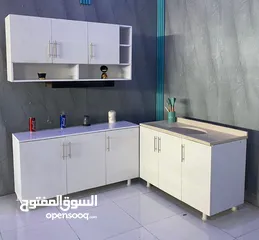  1 كاونترات خشب mdf مترونص مع ملحق وسنك مترو20