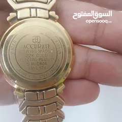  2 ساعة accurate أكيوريت مطلية بالذهب.. سويسرية أصلية... مشتراه من السعودية
