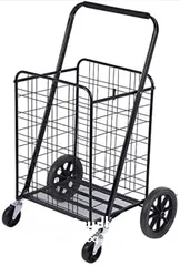  1 Style Fold-able Collapsible Grocery Shopping Trolley (Black,80kg Max Load)