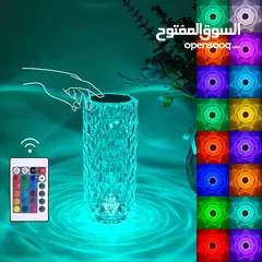  5 مصباح كريستال الماس القابل لإعادة الشحن مع جهاز تحكم عن بعد. Rechargeable Diamond Crystal Lamp with