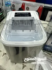  3 جهاز صانع الثلج السريع من ماركة lavalux مصنوع من الستانلس شاشة ديجتال خزان 1.5 لتر انتاج ثلج خلال 8د