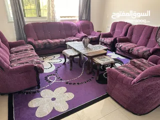  6 غرفة ضيوف كاملة كنب وطاولة وسجاد وعش وبرادي وثريا