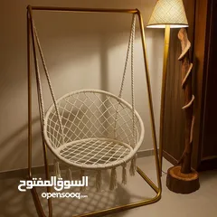  3 مرجوحة عش البلبل مع ستاند معدني باللون الذهبي الجميل