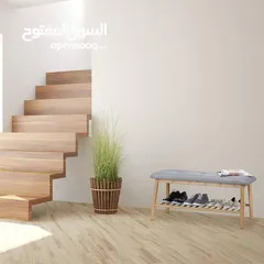  7 مقعد الأحذية الخيزران والكتان – لمسة فخامة عند باب بيتك!   قطعة أنيقة تجمع راحة الجلوس + تخزي