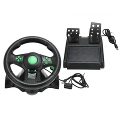  3 4in 1 Vibration Steering Wheel 180 Rotation For X360, PS3, PS2 PC USB ستيرنج عجلة قيادة للالعاب
