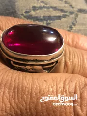  9 خاتم فضه 925 روبي فرنسي صاغه ايراني قديم. حبه فحل.