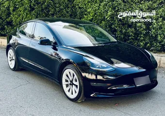 1 بدفعه اولى 1500 تملك تسلا موديل 3 لون اسود ملوكي موديل 2022 للبيع كاش او اقساط عالهويه