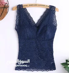  4 Lace flower vest with chest pad for ladies long sleeveless top available now in Oman order now