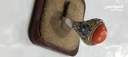  4 خاتم فضه صياغه يدويه انتيك