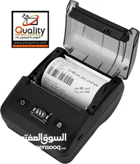  7 طابعة فواتير حراريه بلوتوث  محمول حجم 80ملم  و 58 ملم تطبع ورق فواتير عادي وورق ليبل وستيكرات