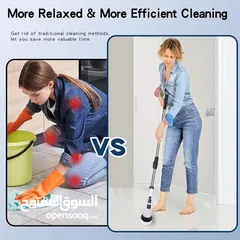  7 فرشاة التنظيف الكهربائية 9 في 1 ثورة في عالم التنظيف 9 رؤوس تنظيف متنوعة  تصميم مريح وخفيف