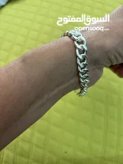  3 Sterling silver bracelet unisex اسواره فضه اصلي غير مستعملة - اطلاقا