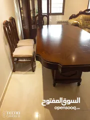  29 طاوله سفره 8 كراسي وفضيه خشب زان