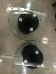  4 اثاث غرفه الضيوف( طقم طاولات زجاج واحده كبيره + اثنتين جانبيه )زجاج مقوى فاخر