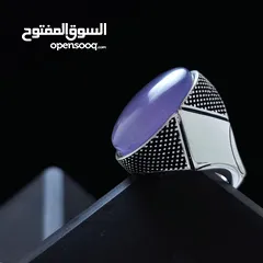  10 خاتم فضه عيار 925 مع عقيق يماني اصلي