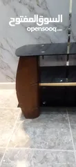  3 طاولة تلفزيون سيكوريت اسود اصلي جوانب خشب زان اصلي.