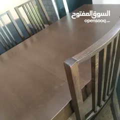  6 ikea extendable dining table 6 chairs  طاوله سفره ايكيا قابله للتمدد  6 كراسي