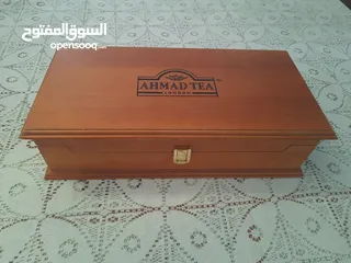  1 صندوق شاي احمد خشبي فاخر