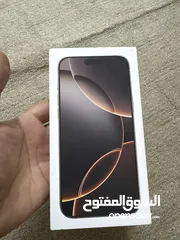  2 iPhone 16 Pro Max  آيفون 16 برو ماكس   تيتانيوم صحراوي  جديد  مقاومة الطرطشة والماء والغبار