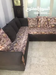  7 طقم كنب قطعتين كبار وقطعة ثنائية نظيف بحالة ممتازة