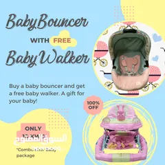  1 Soft Baby Bouncer FOR SALE with FREE baby walker 10 Kd price