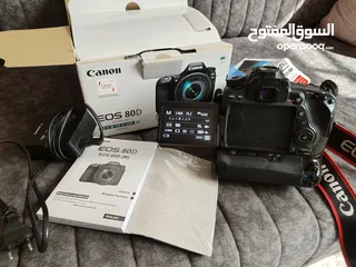  10 كاميرا canon 80d شبه جديدة استخدام بسيط مع عدسه 18•135 ممتازة في التصوير