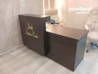  14 كاونتر استقبال فاخر _ ريسبشن مع إضاءة  للبيع من المصنع بسعر الجملة شامل التوصيل عمان زرقاء
