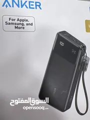  10 PowerBank ANKER 20K mAh (type-c 30w) باوربانك انكر الاصلي 20 الف مل امبير سلك شاحن مرفق (شاشة عرض)