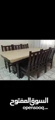  1 طاولة سفرة مودرن مع 6 كراسي خشب زان اصلي للبيع