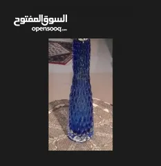  1 فازة Royal blue  فخمة جدا من فقاعات الكرستال فرنسيه شغل يدوي قديمه ازرق ملوكي فخمة جدا