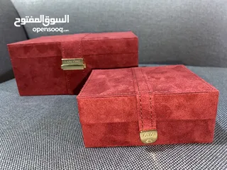  1 صندوق فاخر للاكسسوارات، الذهب لون خمري، مخمل فاخر، قطعان كبيرة و صغيرة