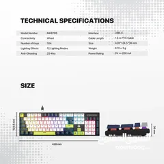 5 FANTECH ATOM104S MK878S MECHANICAL GAMING KEYBOARD MORI EDITION WHITE  كيبورد فانتيك الجديد كليا