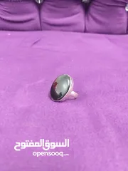  5 خاتم عقيق يمني أسود حبشي شفة العبد طبيعي  natural yamani aqeeq