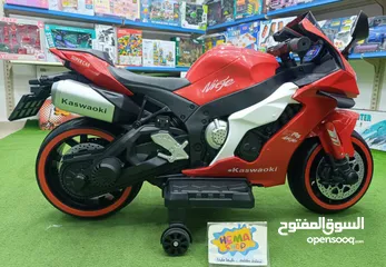  10 موتوسيكل kawasaki لاطفال لون احمر مميز