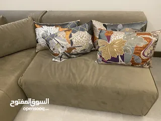  2 L shaped velvet sofa