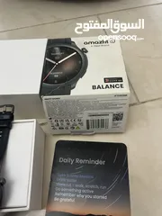  13 ساعة اميزفيت بلانس بحالة الوكالة (بالكرتونة) معها كامل اغراضها Amazfit Balance