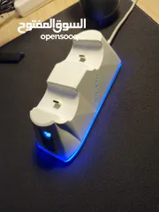  2 Stealth PS5 LED Controller Charging Dock + Braided Cable