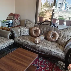  2 طقم كنب خشب سويد تفصيل مستعمل للبيع بسعر 250